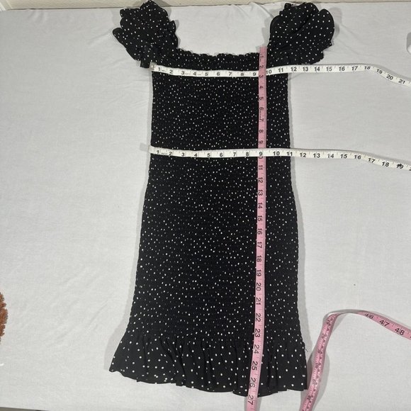 EUC Reformation [ Small ] Polka Dot Minnie‎ Mini Dress in Black White #Q393 - Picture 3 of 15